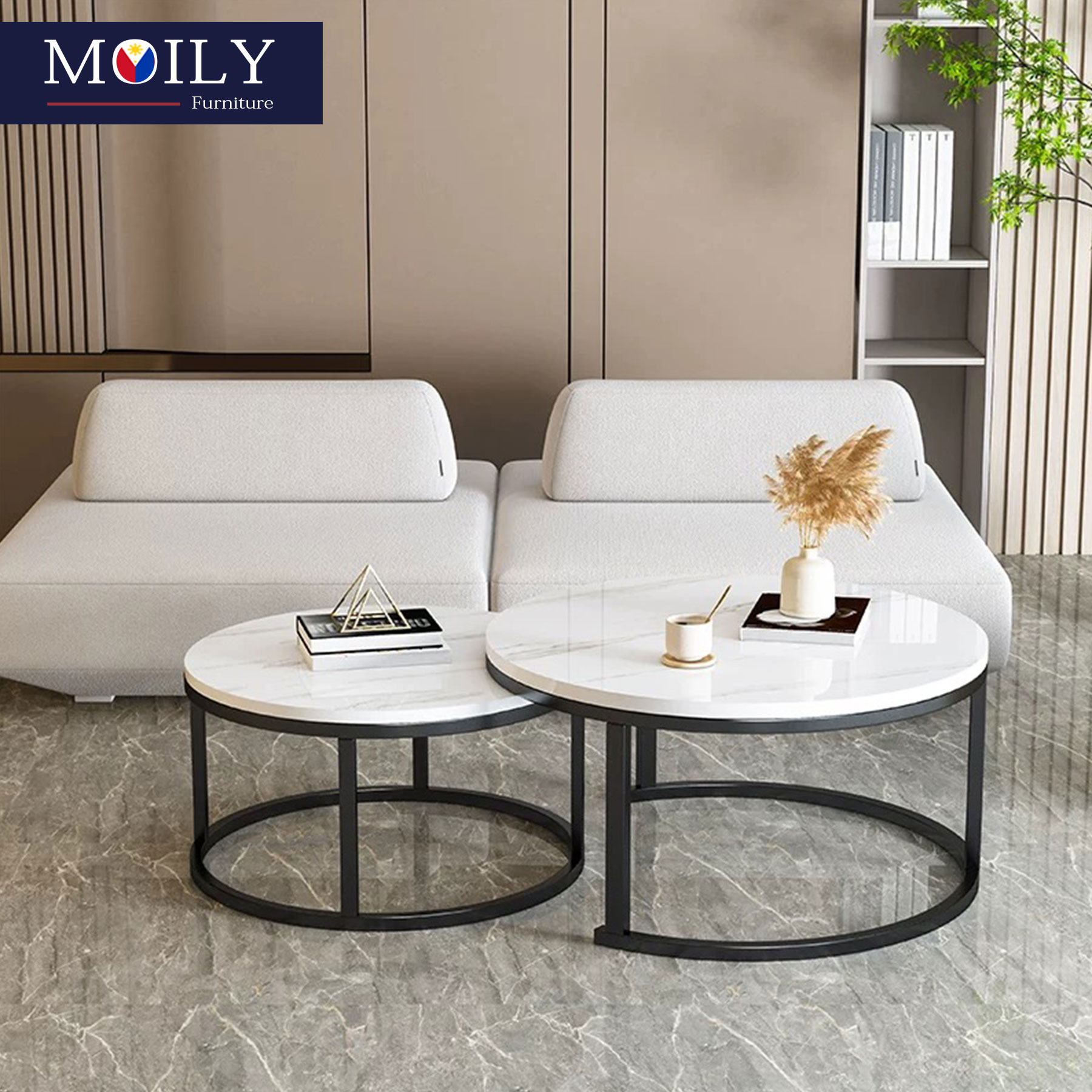 MOILY Coffee table, minimalist modern living room, Nordic style steel ...