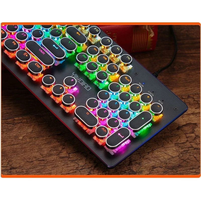 JK500 Punk LED Backlight USB Mechanical Metal 87key Game Keyboard BLUE ...