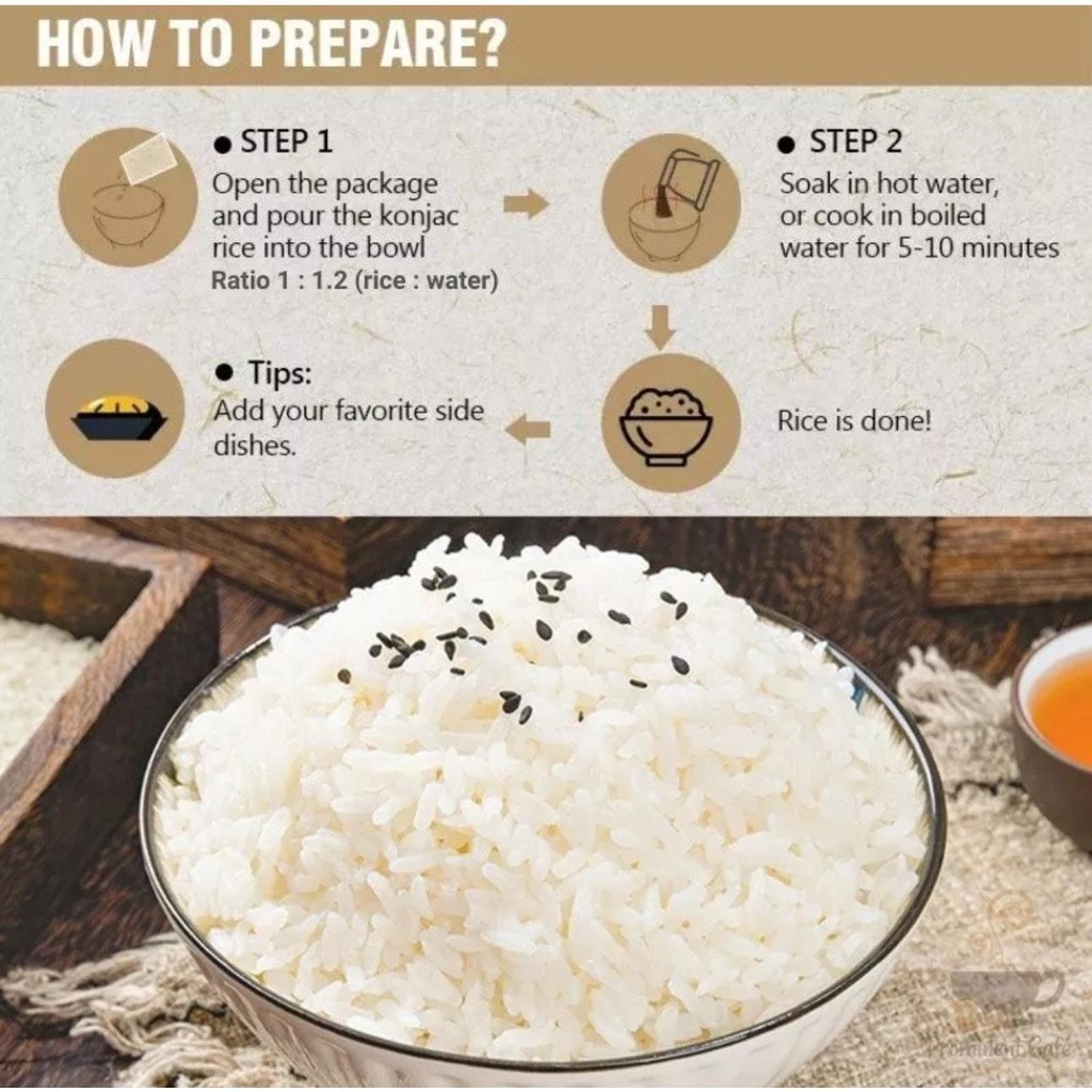Shirataki Rice 1kg/3kg/5kg Low Carb Shiritake Rice Shirataki Dry Rice ...