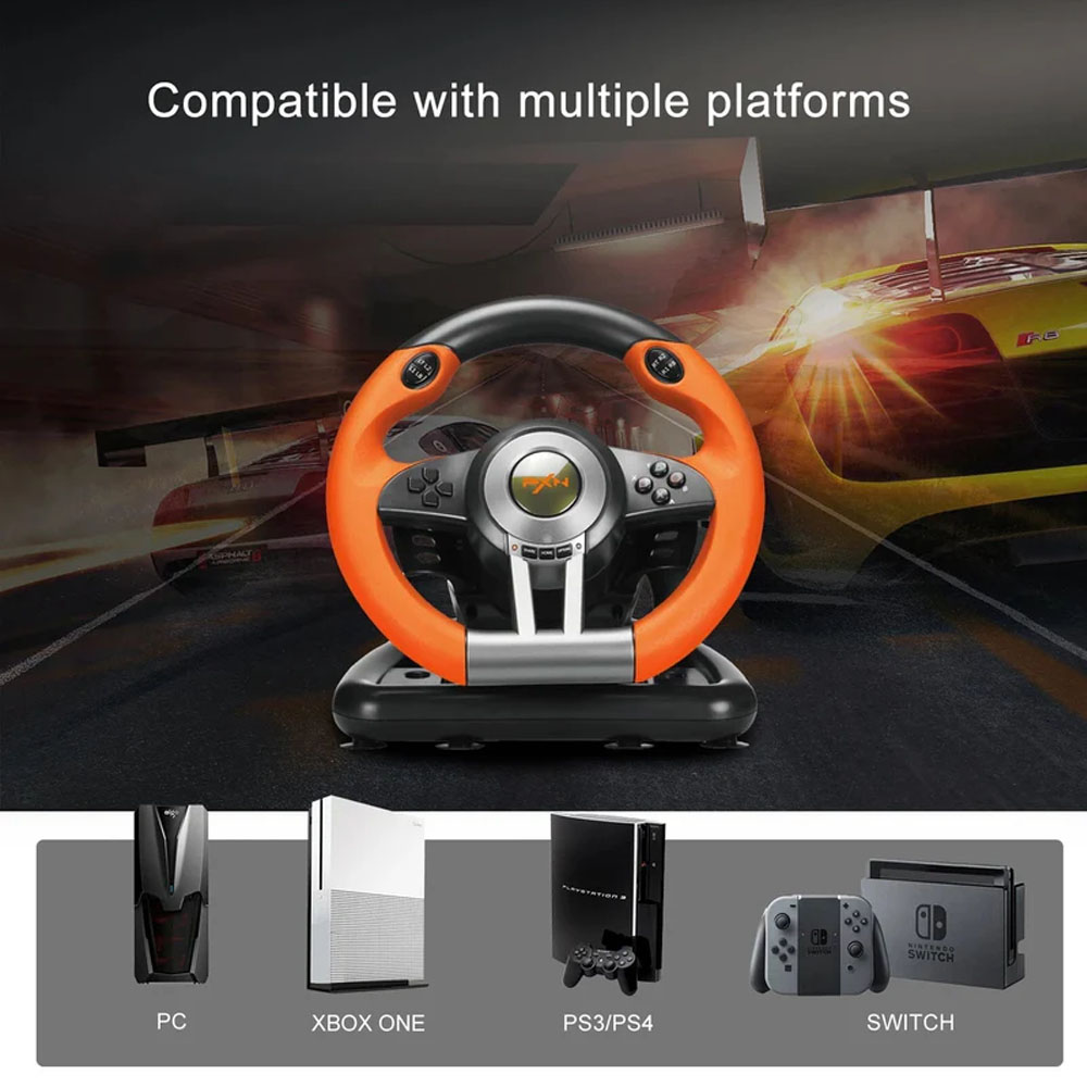 PXN V3 PRO Racing Steering Wheel USB Wired Dual motors vibration wheel ...