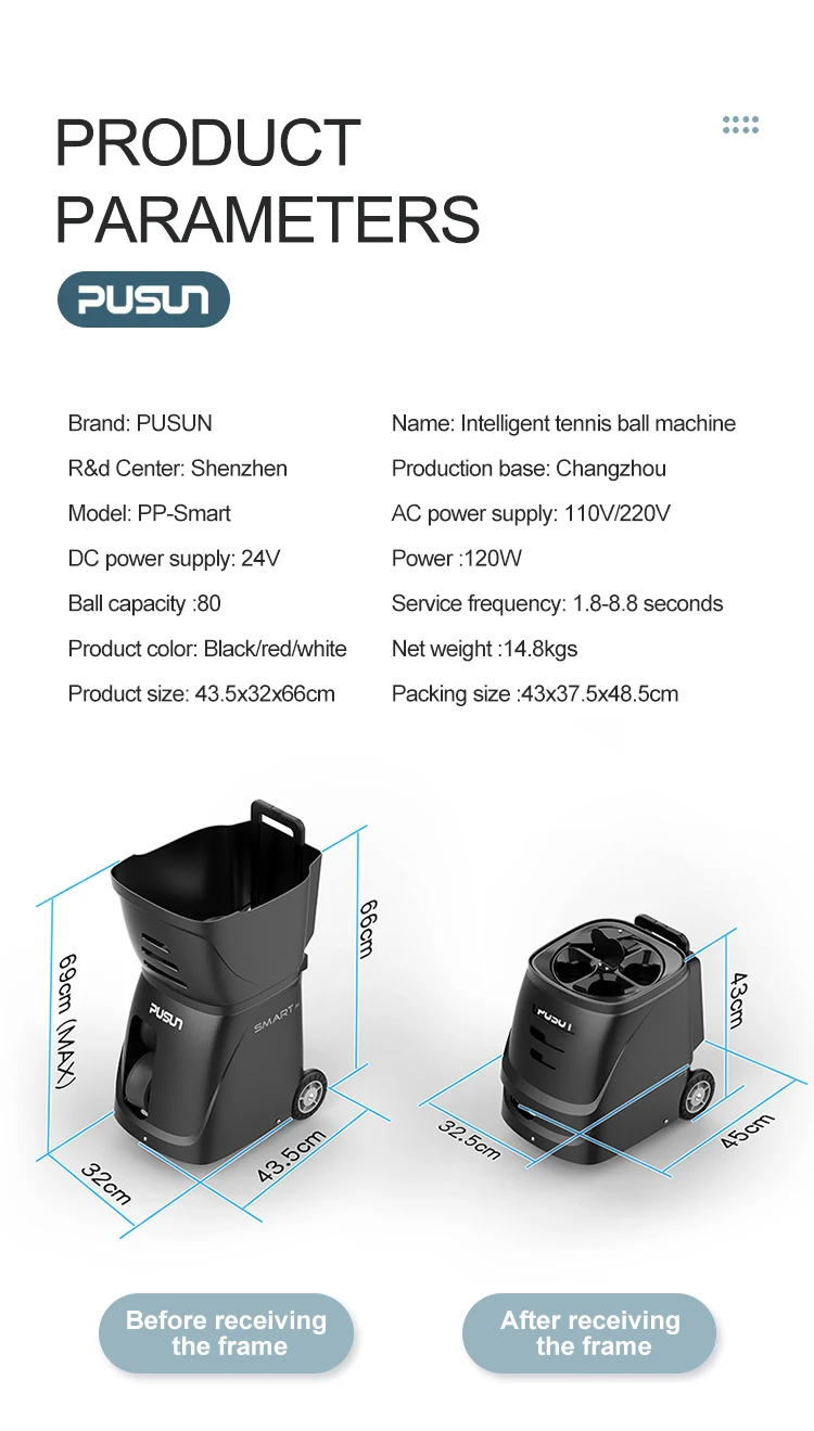 Pusun PP-Smart Automatic Electronics Pickleball-Machine Training ...