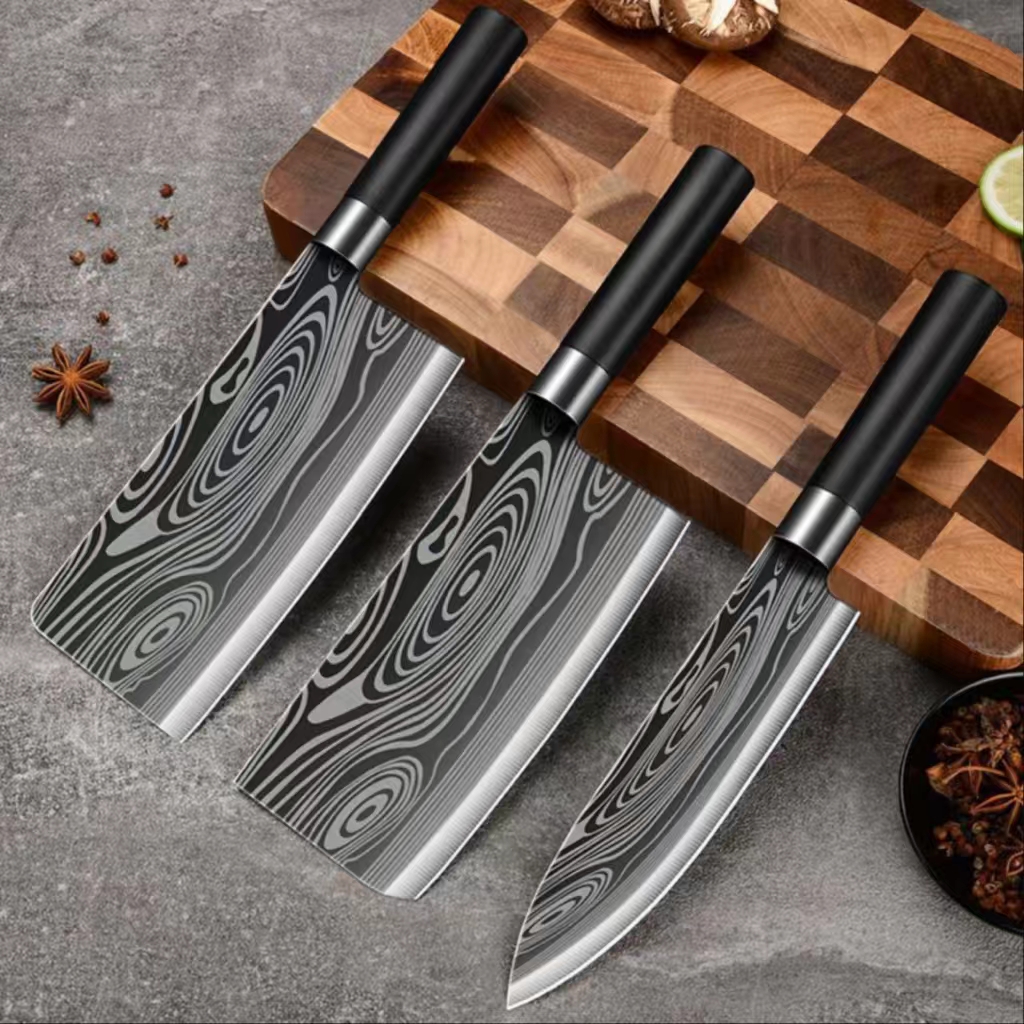 【LEUSE】Stainless steel knife set - chef knife, bread knife, utility ...