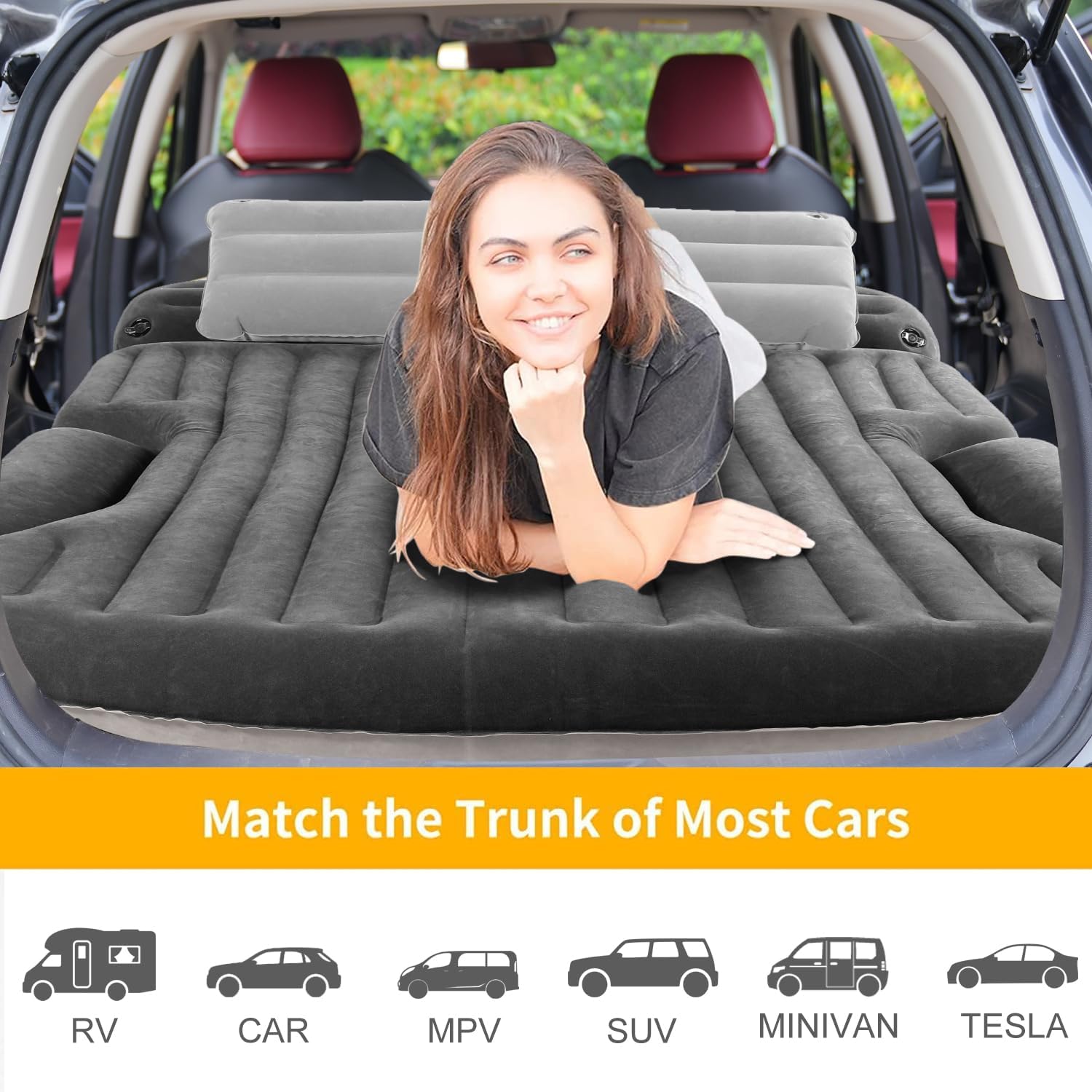 Car Inflatable Bed Inflatable Bed SUV Trunk Sleeping Pad Car Travel Bed ...