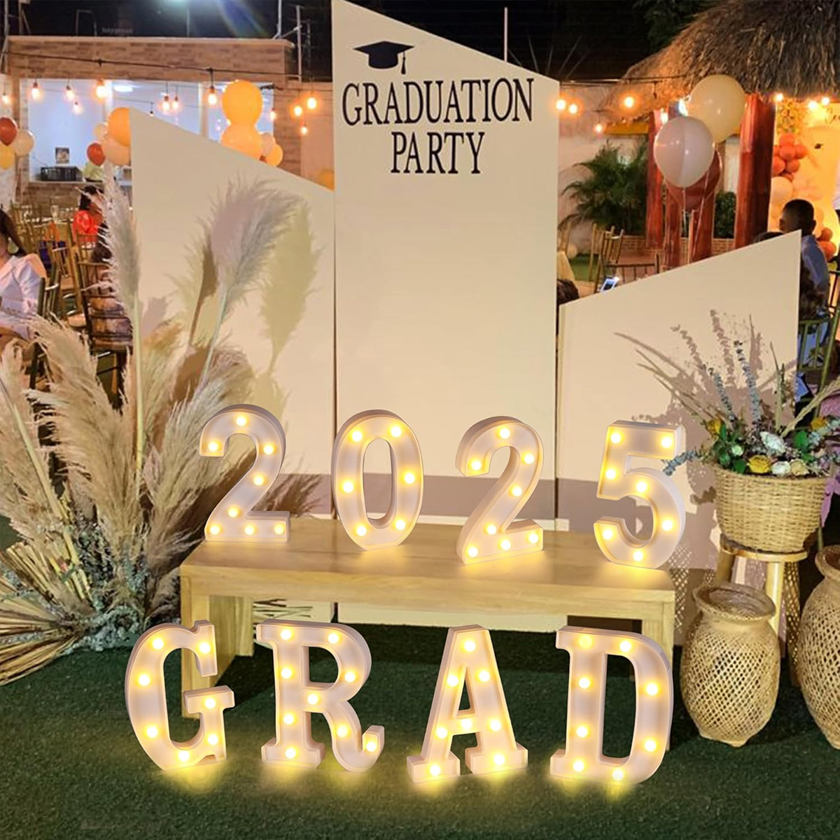 LED Letter Light Graduation Party Decorations Light Up Alphabet Light ...