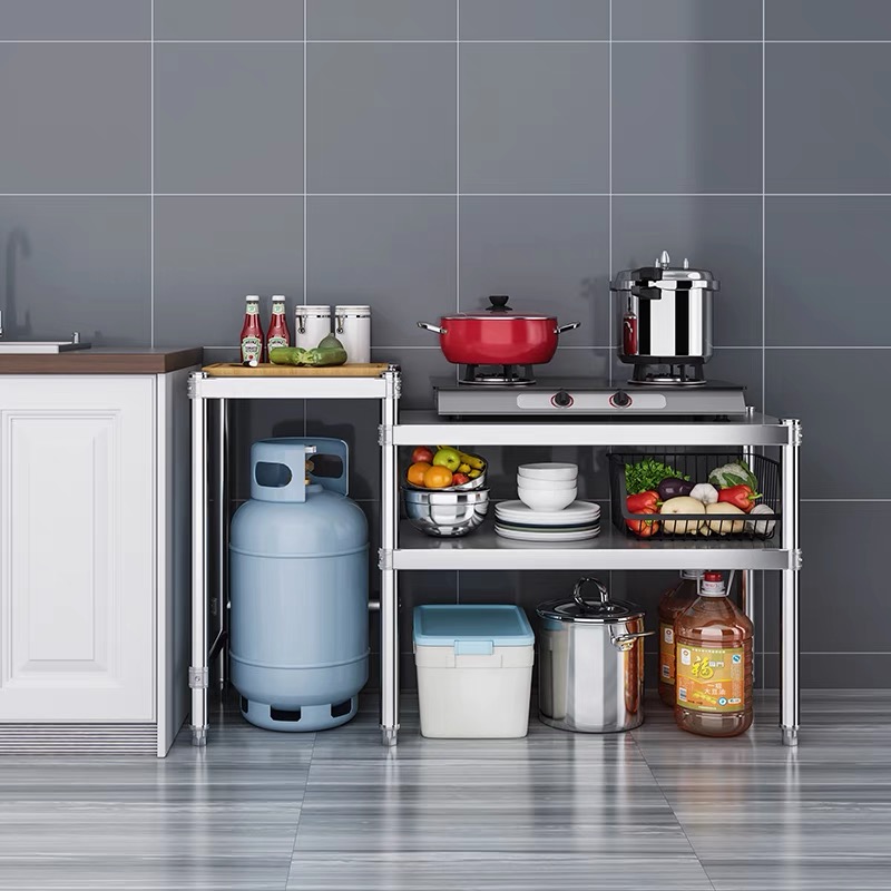 Metal kitchen gas stove rack, kitchen workbench storage rack，Simple ...