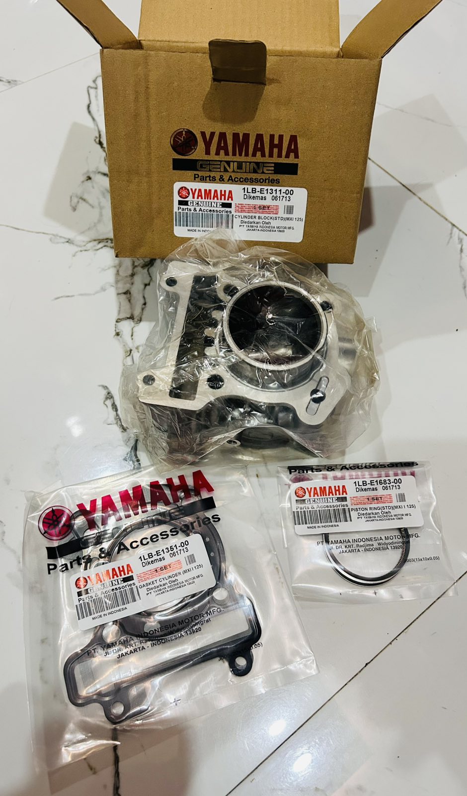 YAMAHA MXI 125 FI STD CYLINDER BLOCK SET INDONESIA 1LBE131100 GENUINE ...
