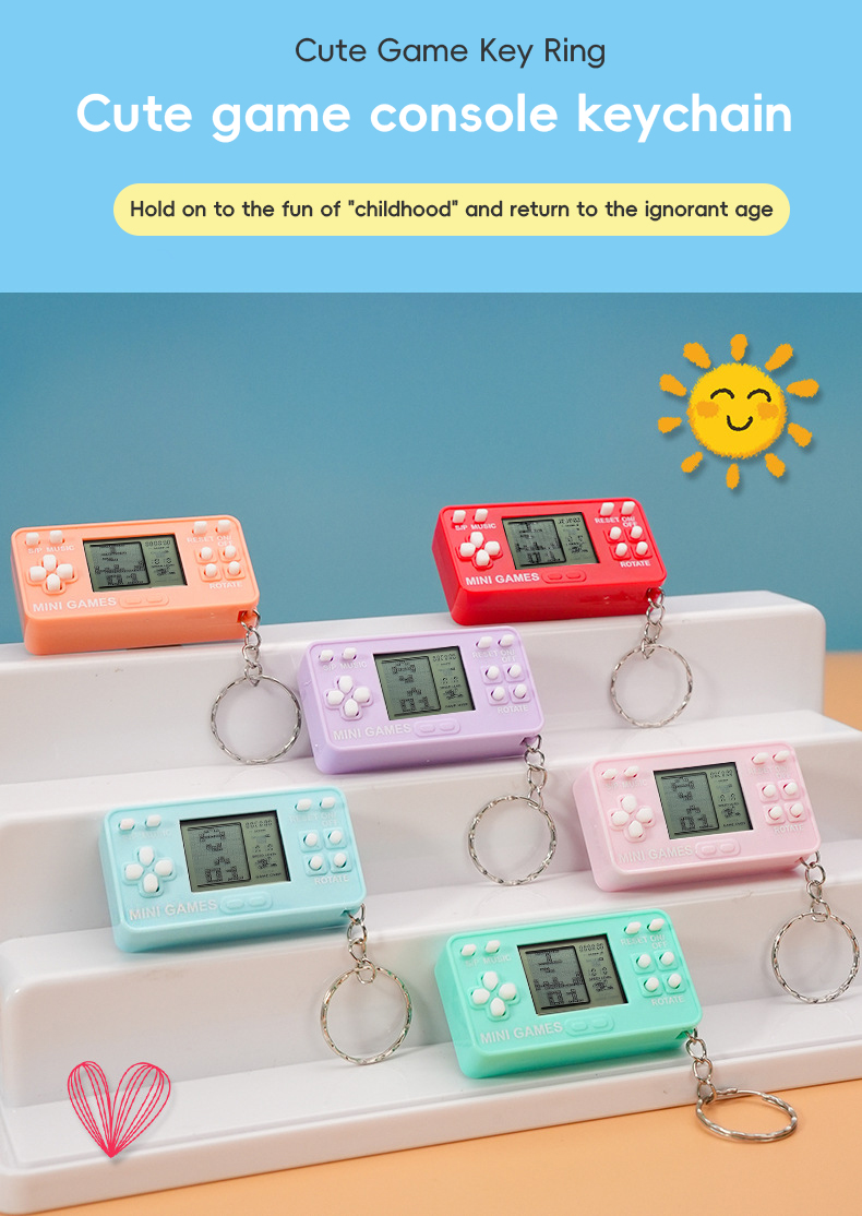 New Mini Macaron Tetris Game Controller Style Keychain Kids Toys ...