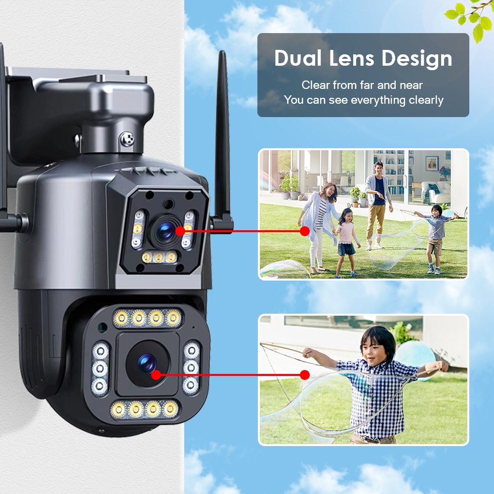 V380 PRO Dual Lens 2K Ultra HD CCTV Motion Detect 360°Rotation Infrared ...