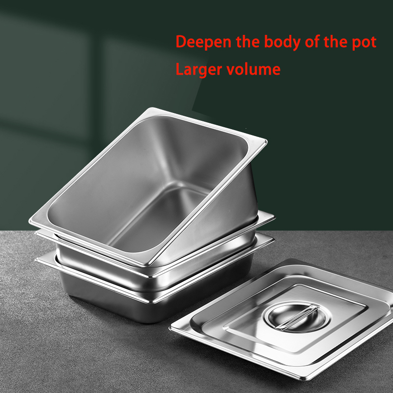 304 Stainless Steel Pans Food Square Pots Rectangle | Shopee Philippines