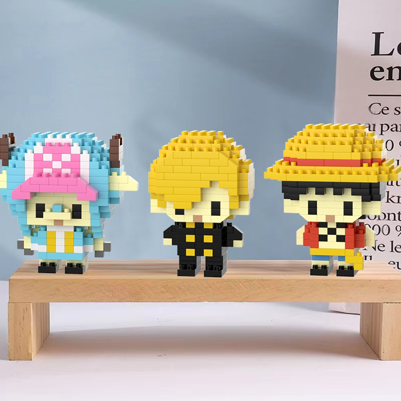 【DUZ】 One Piece Luffy Toys Cute Block Mini Character Building Block ...