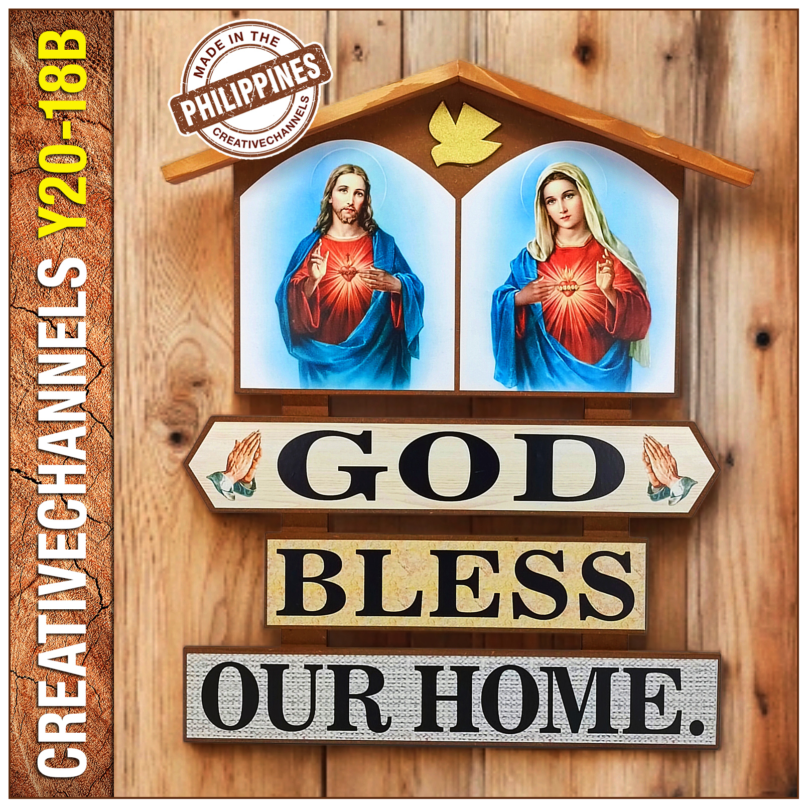 GOD BLESS OUR HOME, Y20-18B, CreativeChannels Wooden Wall Decor, Bible