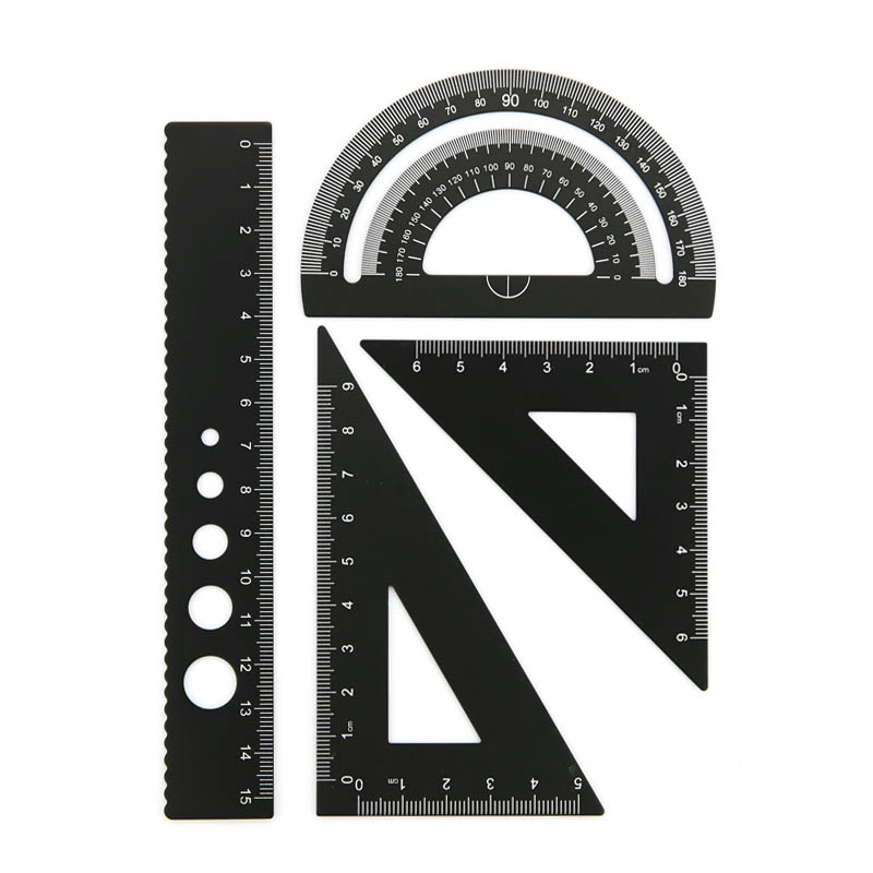 Custom DIY Name 4 in 1 4pcs Set Aluminum Alloy Metal Ruler Engrave Kid ...