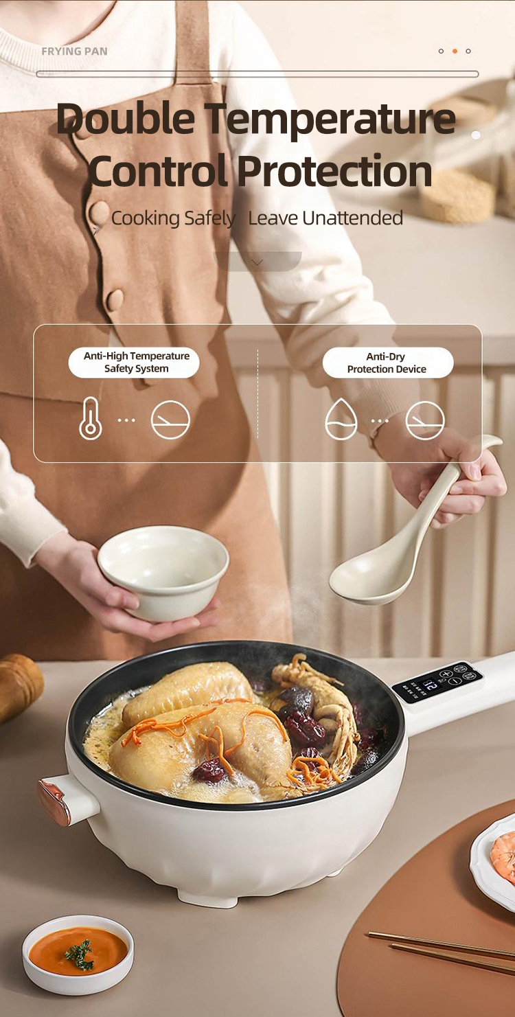 1500W 5.5L Electric Frying Pan All-In-One Cooking Pot Elecrtic Cooker ...