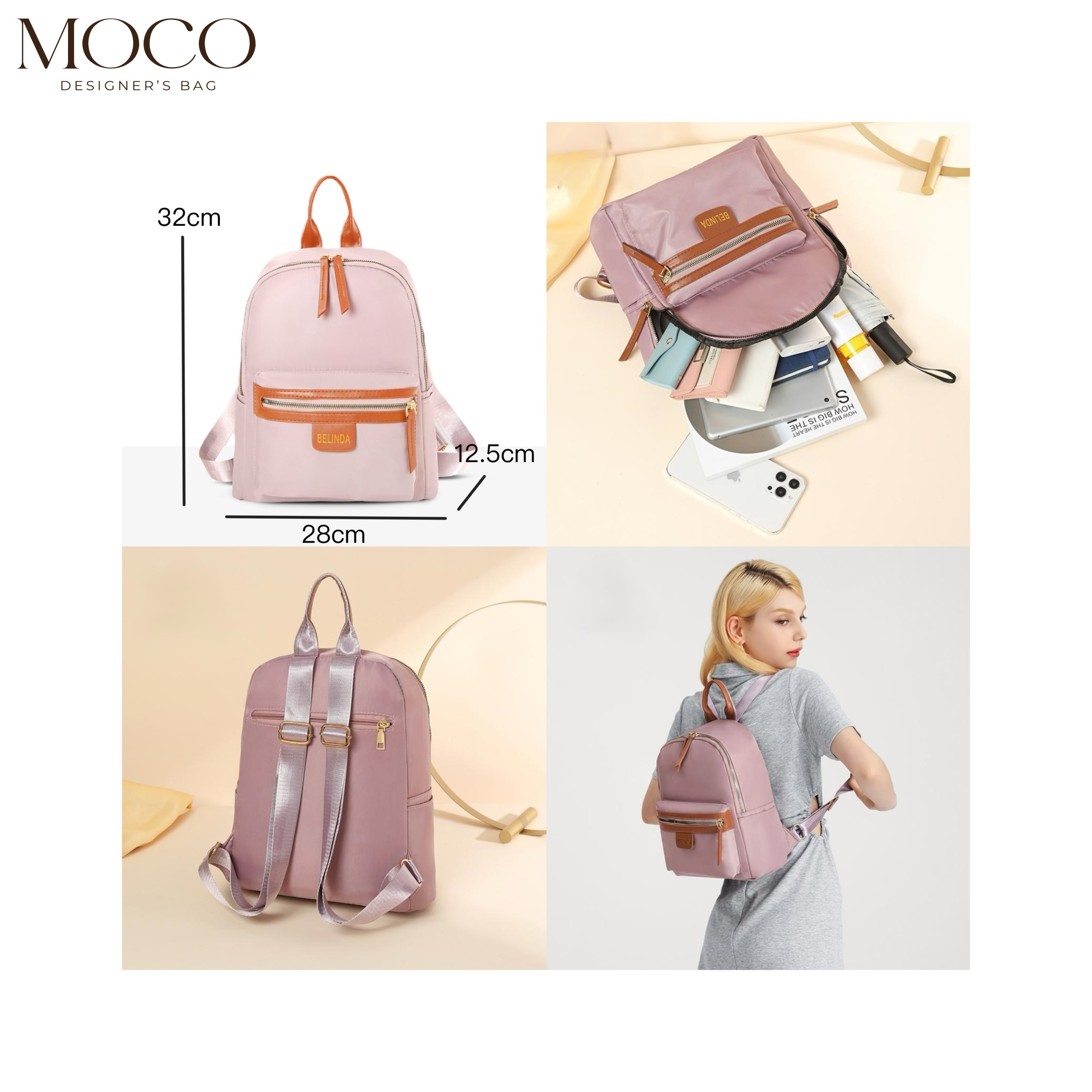 Moco Bags Bag For Women Bagpack Travelling Bag For Women With Multi ...