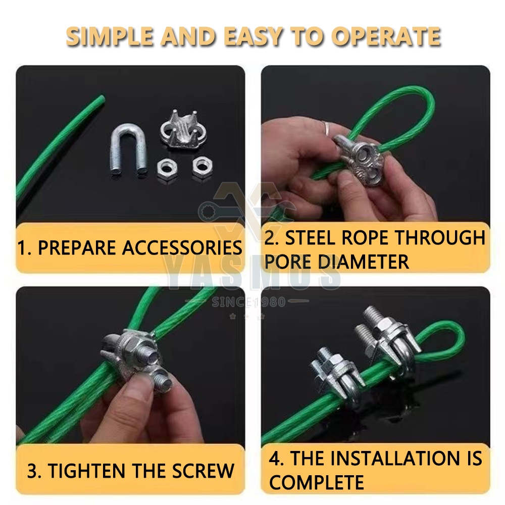 3-5mm Galvanized Steel Cable Wire Rope Clip thimble turnbuckle U Clamps ...