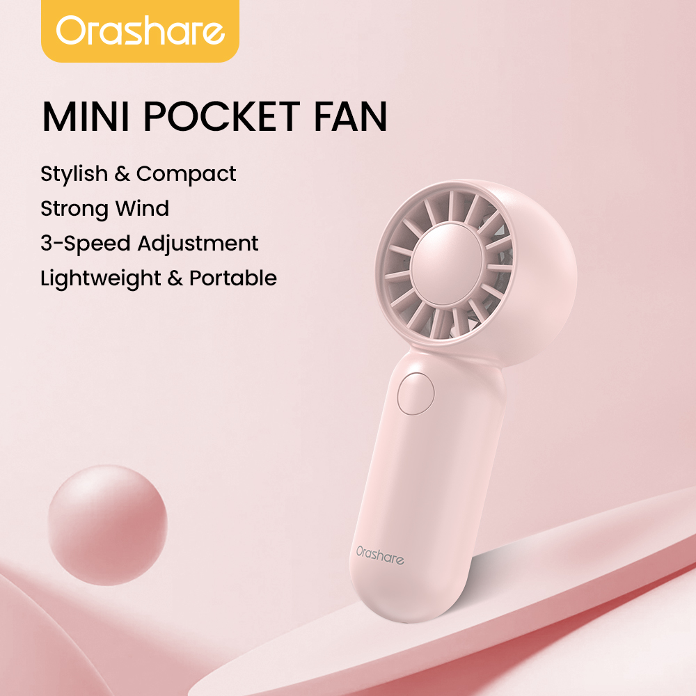 Orashare HF15 Super Mini Fan Portable Baby Handheld Fan 3-Speed Wind ...