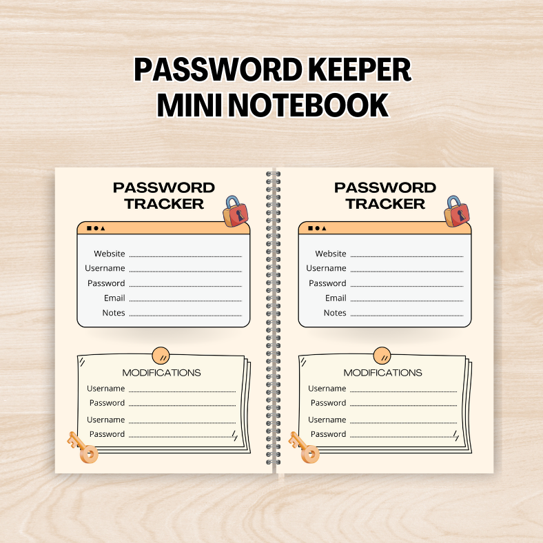 JM Creatink Password Keeper Mini Notebook Tracker Organizer Record ...