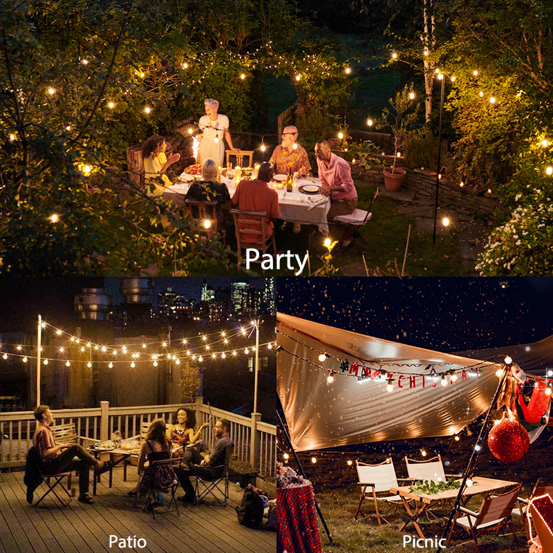 Led String Lights Outdoor Waterproof Fairy Light Patio Party Camping ...