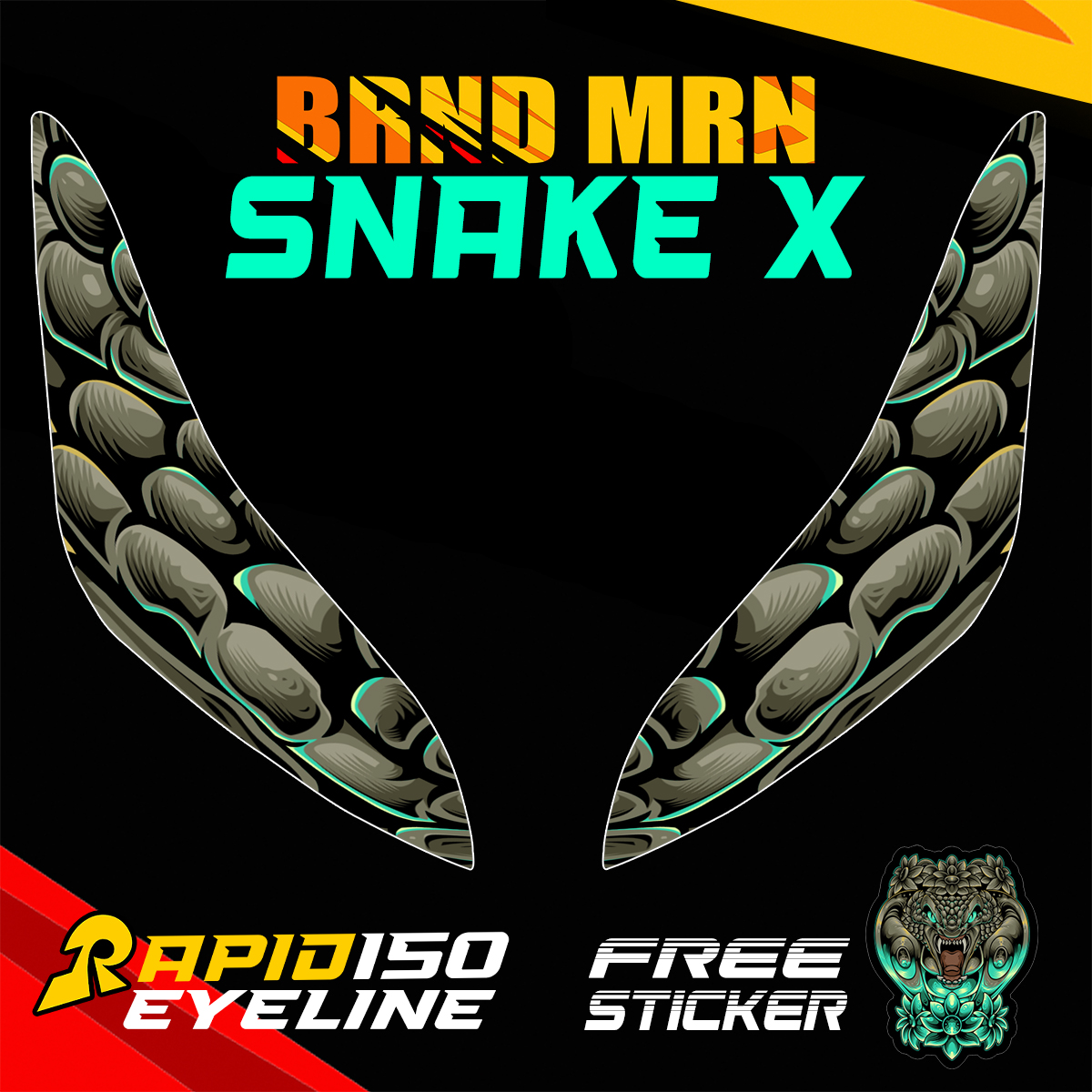 RUSI RAPID 150 EYELINE DECAL CLEAR STICKER TINT PROTECTOR XSERIES ...