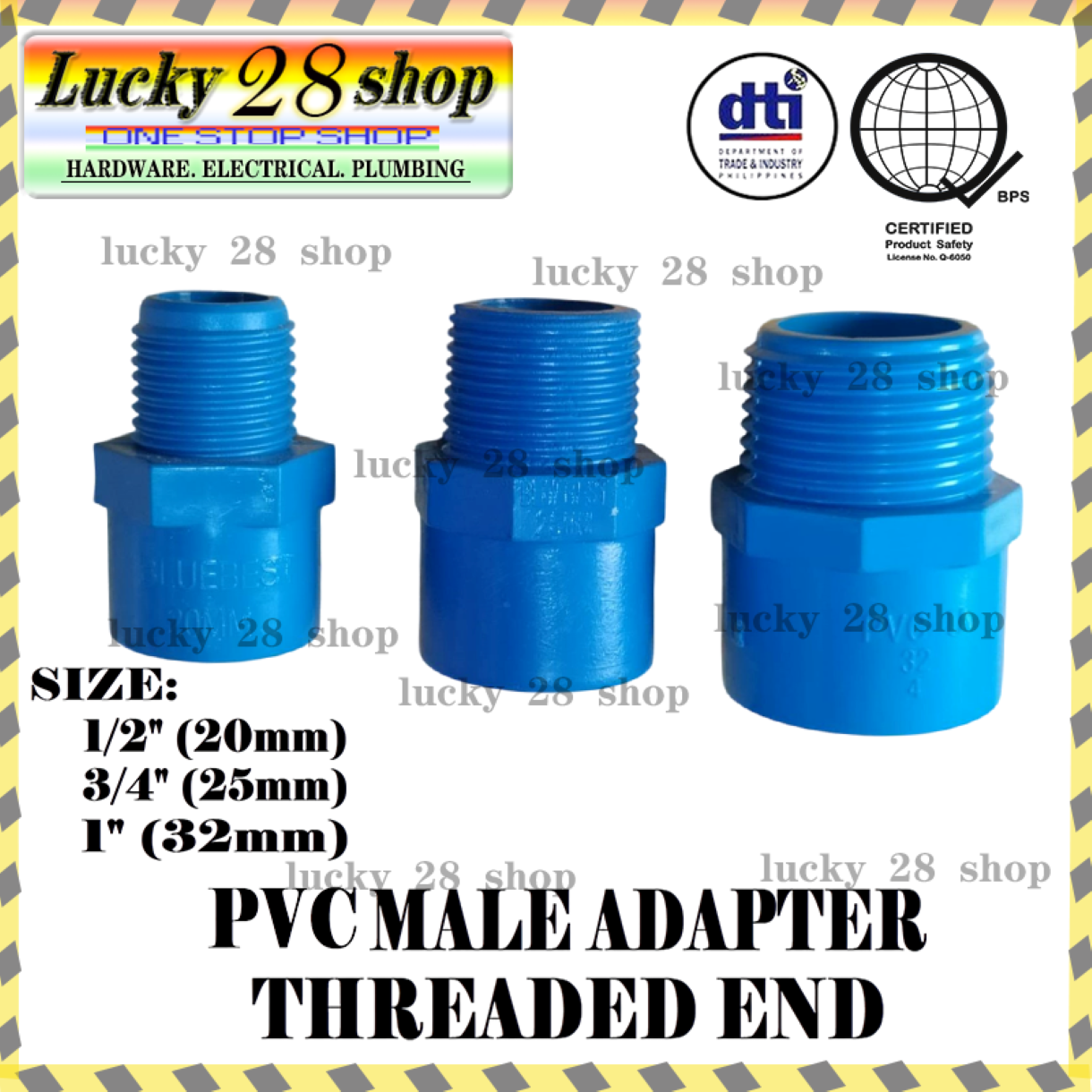 PVC MALE ADAPTER WITH THREADED END PIPE FITTINGS ( size:1/2