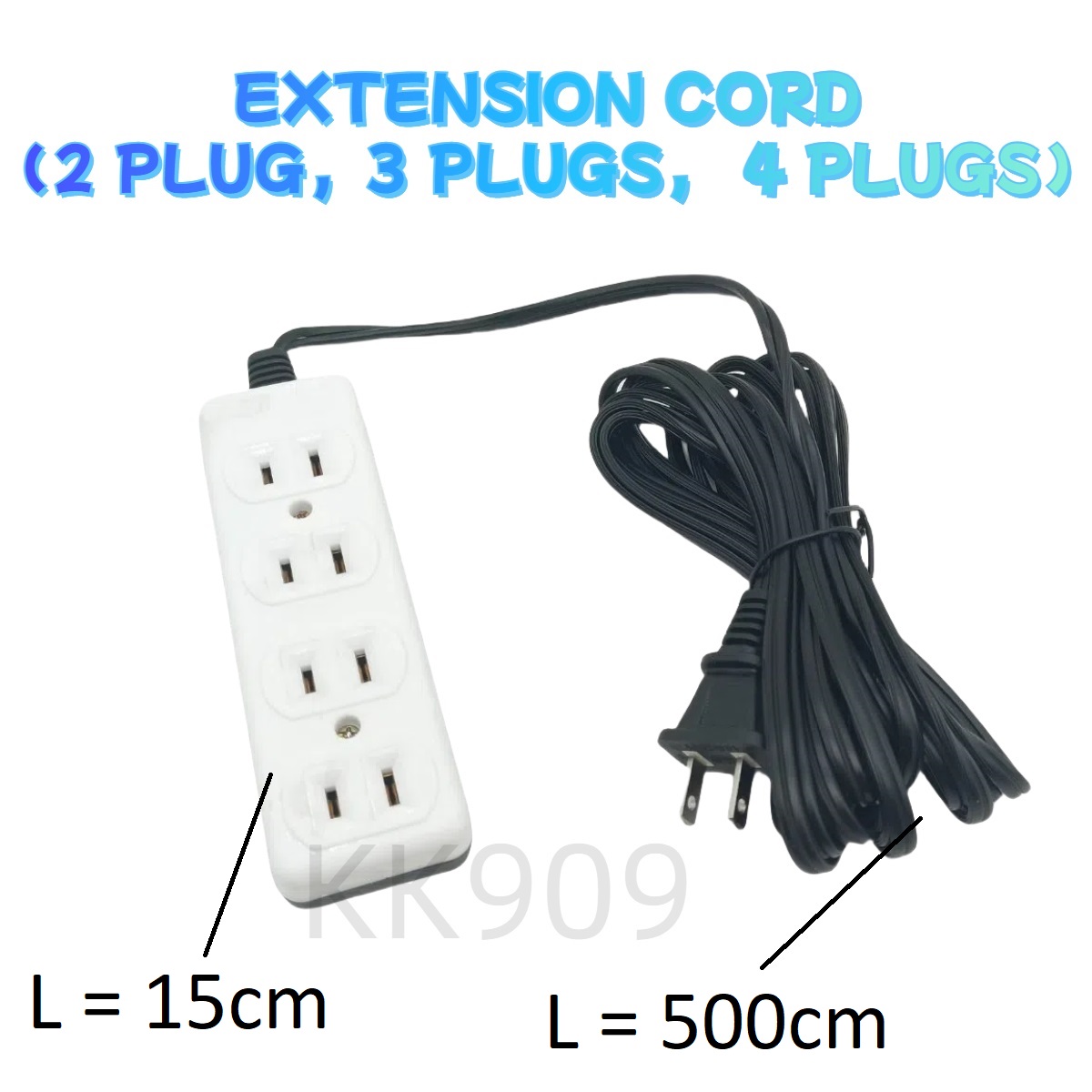Socket Extension Cord 2 plugs, 3 plugs, 4 plugs 5m Wire | Shopee ...