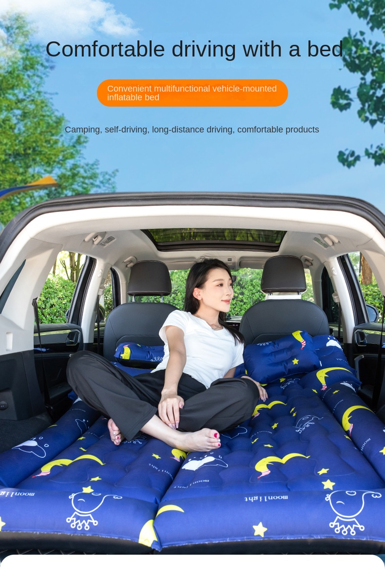 SUV Car inflatable bed Inflatable bed Trunk sleeping pad Car travel bed ...
