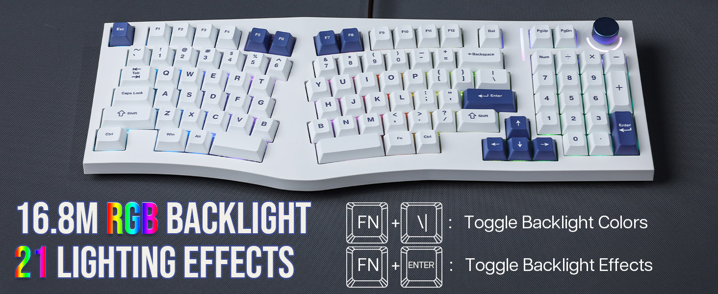 FEKER Alice98 Pro Ergonomic 98 Keys Mechanical Keyboard QMK/VIA Hot ...