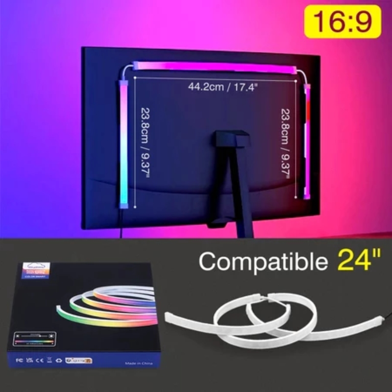 Gaming LED Strip Lights Smart Sync Monitor Backlight for PC TV and ...