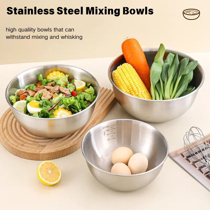 Mixing Bowl Stainless Steel Baking Bowl Salad Bowl Thick Big Size ...