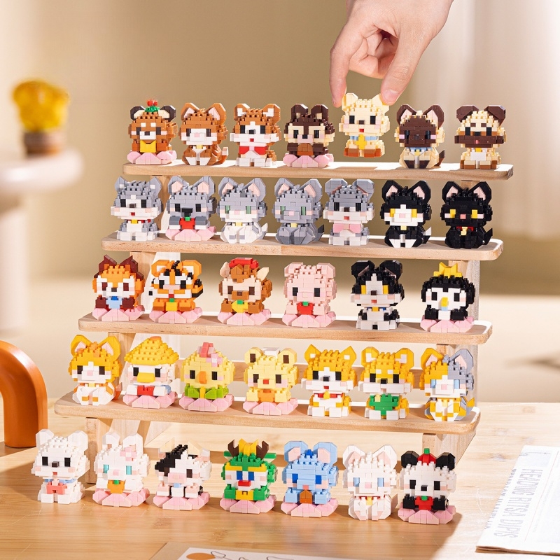 【DUZ】Cute Zoo Building Blocks Small Particle Assembled Puzzle Toy Corgi ...