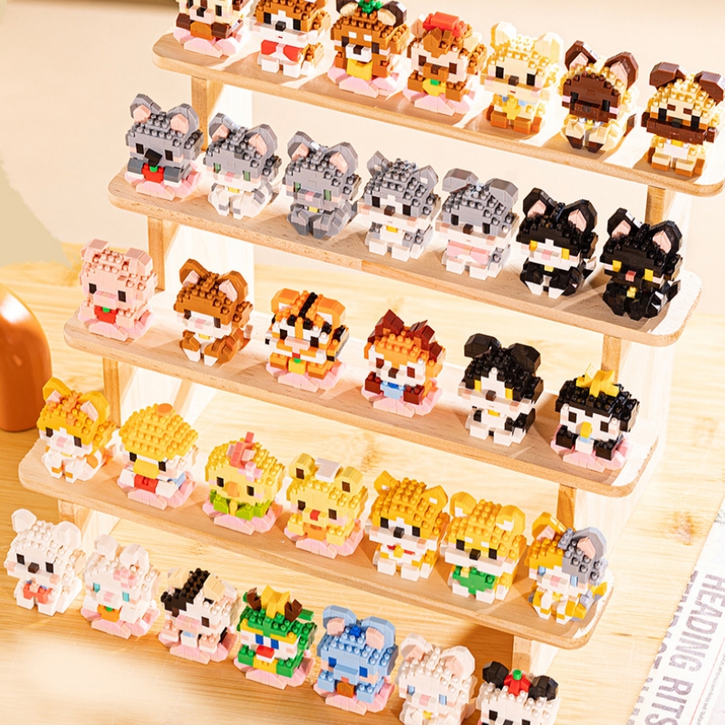 【DUZ】Cute Zoo Building Blocks Small Particle Assembled Puzzle Toy Corgi ...