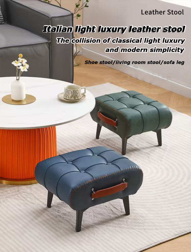 Solid Wood Stool For Home Low Stool Bench Living Room Soft Bag Sofa ...