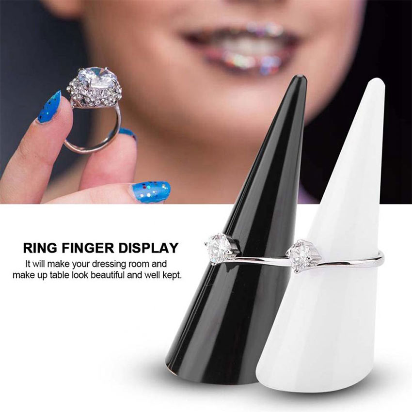 Clear Acrylic Riangle Conical Ring Display Holder Jewelry Storage ...