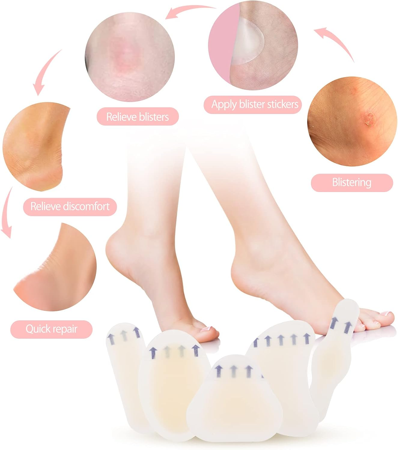 20PCS Silicone Gel Shoes Stickers Pain Relief Patch Liner High Heel ...