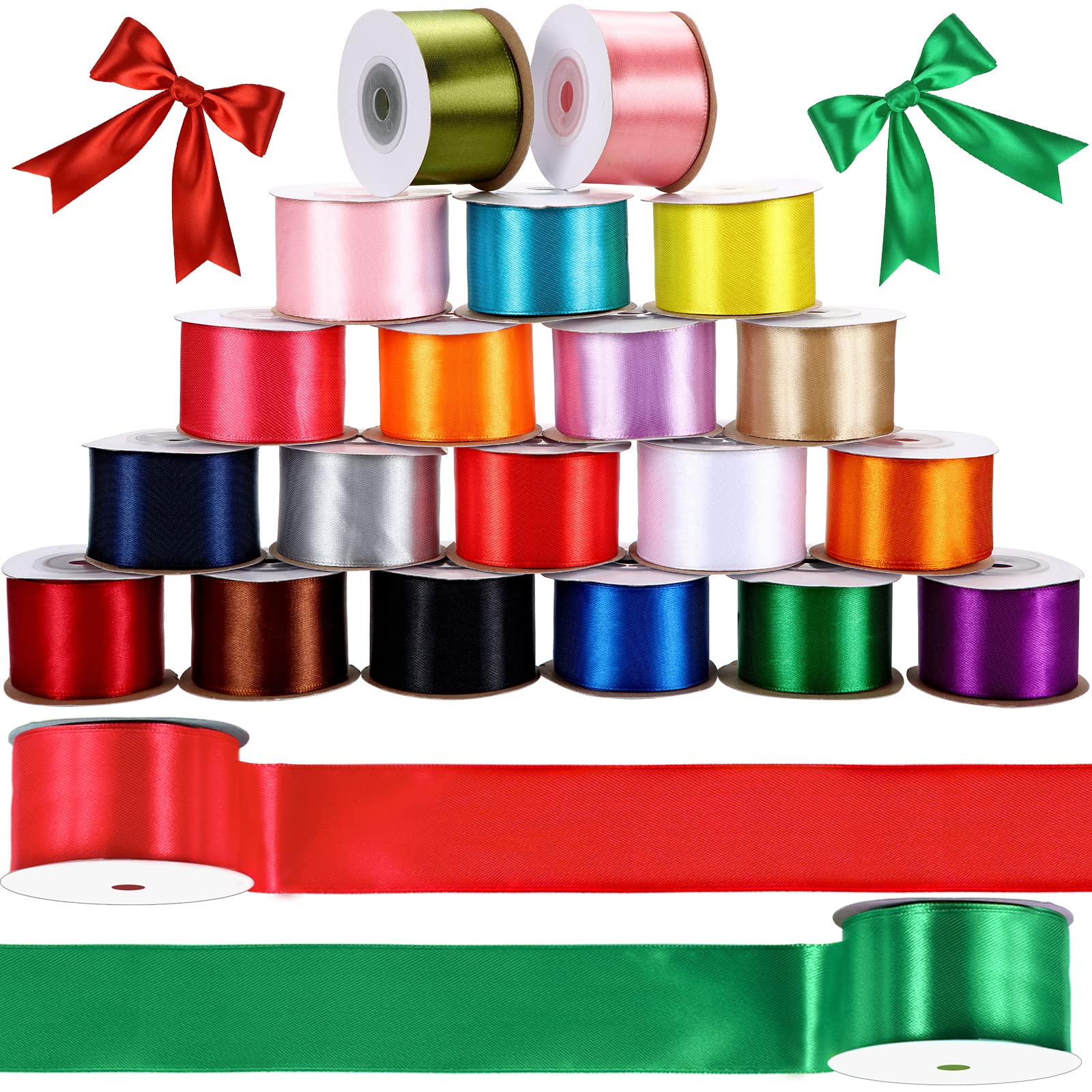 0.6/1/2/2.5/4cm Satin Ribbon Roll Gift Packaging Ribbon Flower Making ...