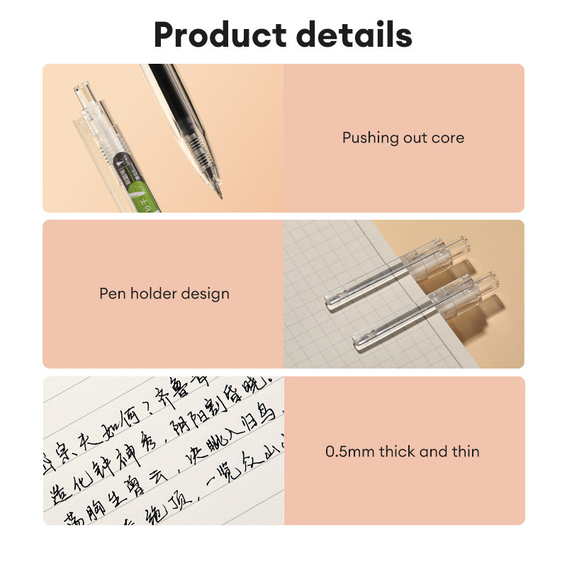 Deli 0.5mm Press Gel Pen Red/Black Ink for Teacher Corrections and Note ...