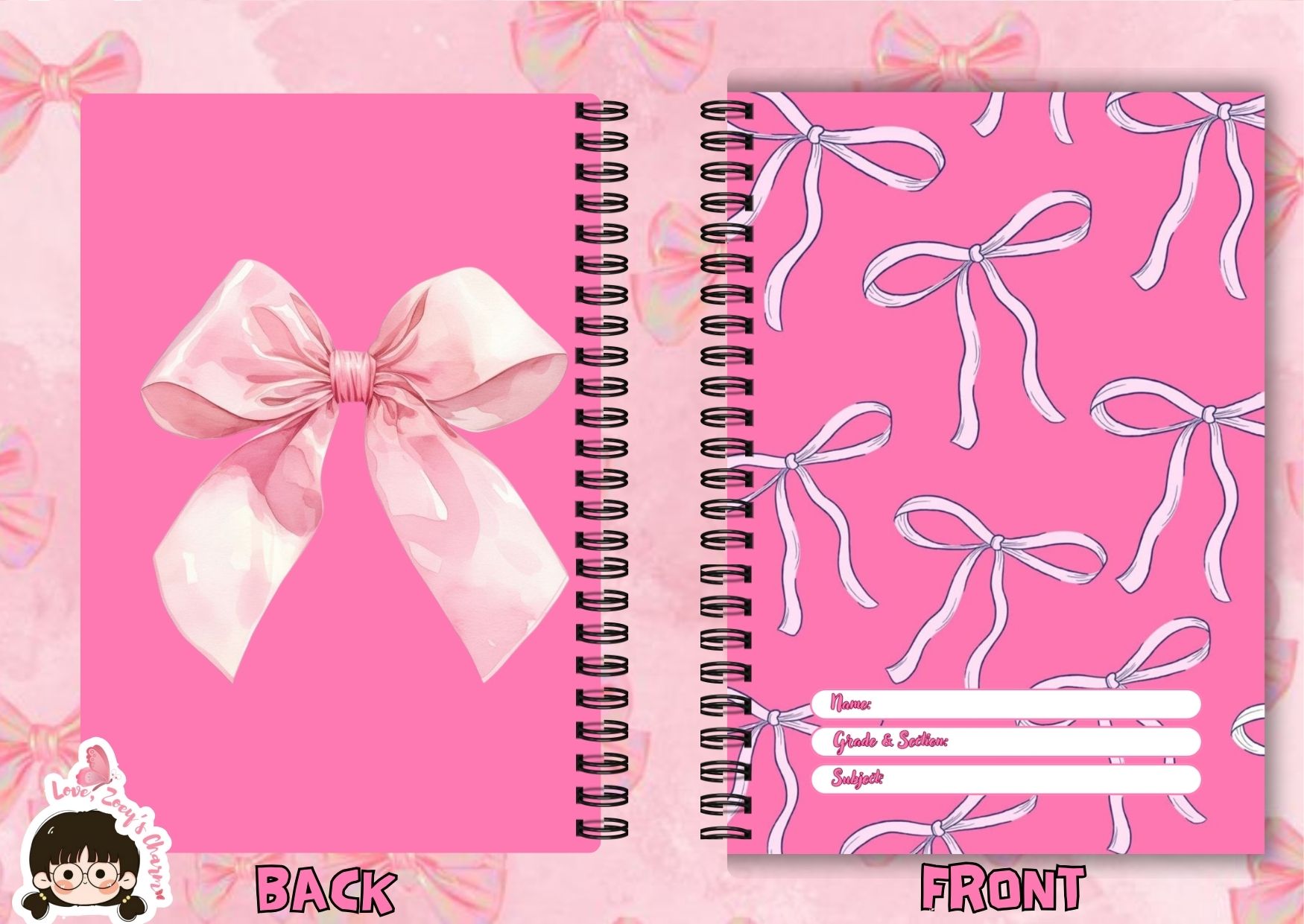 RIBBON DESIGN DOUBLE LOOP NOTEBOOK | Shopee Philippines