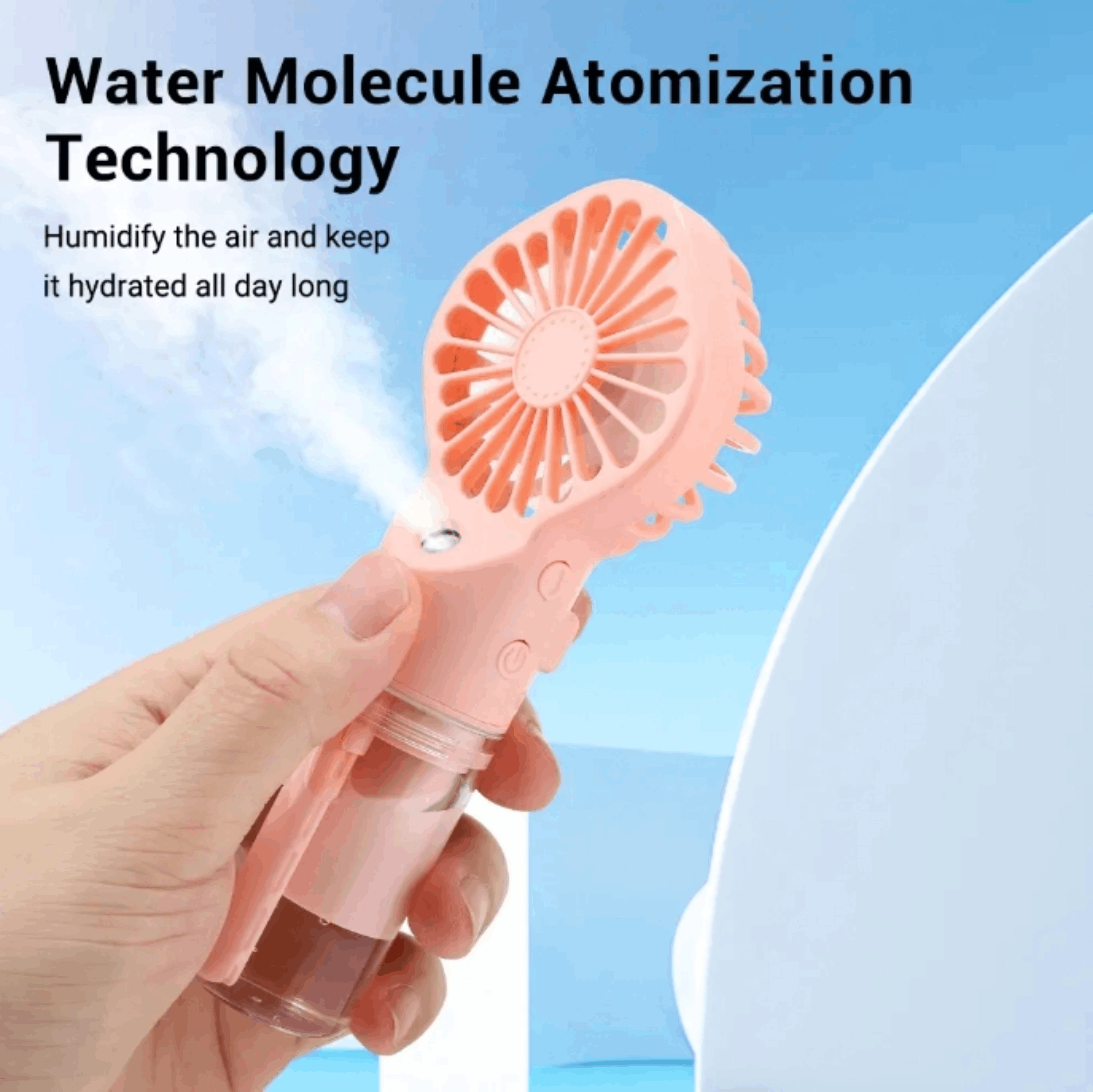 F3 Hand Held Spray Fan Mini Desktop Fan Rechargeable USB-Type C Mini ...