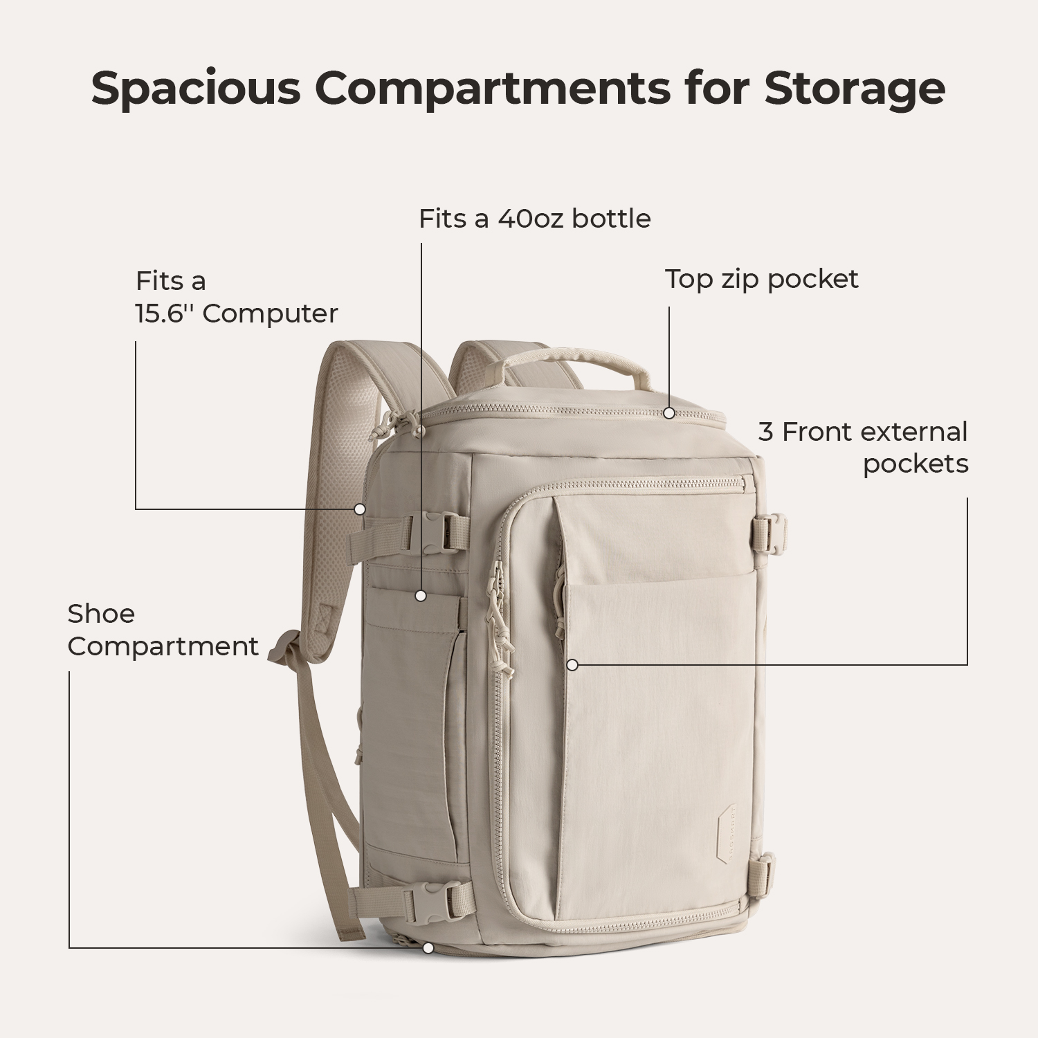 BAGSMART Expandable 28L-38L Backpack Waterproof Travel Duffle Bag ...