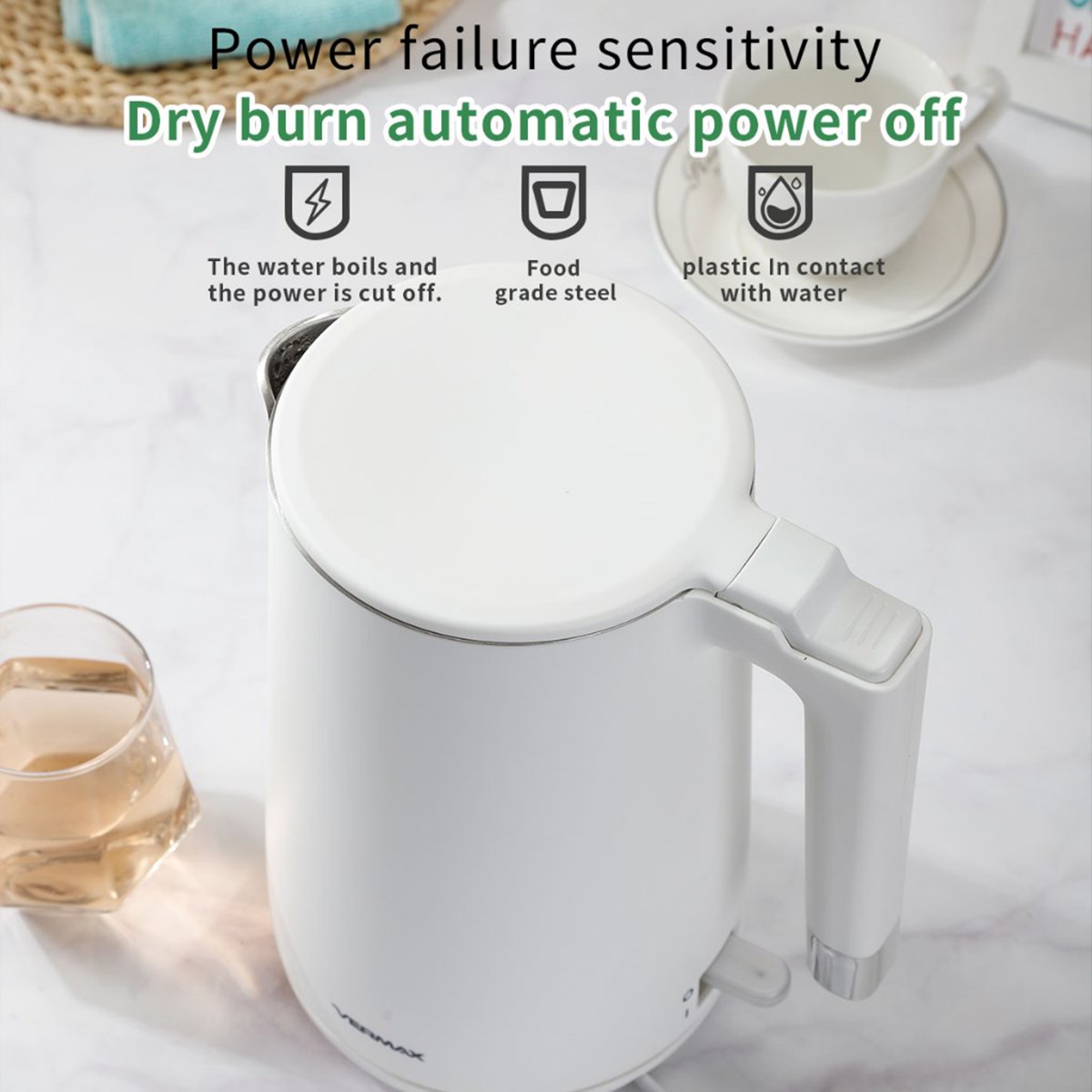 Vermax 1.5L Electric Water Stainless Electric Kettle Kettle Auto Power ...