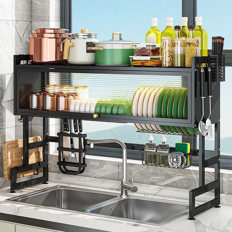 MC 1-2L Metal Dish Rack Metallic Dustproof Rack With Cabinet Door Multi ...