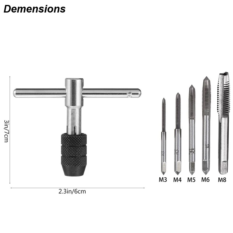 7PCS/Set Bearing Steel Taper M3-M12 Machine Spiral Point Straight ...