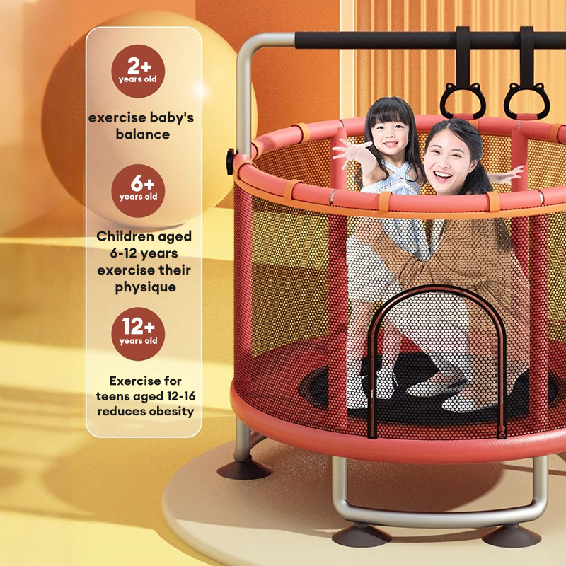 Upgraded 3 IN 1 Trampoline for Kids with Ring-shaped Handrail Free ...