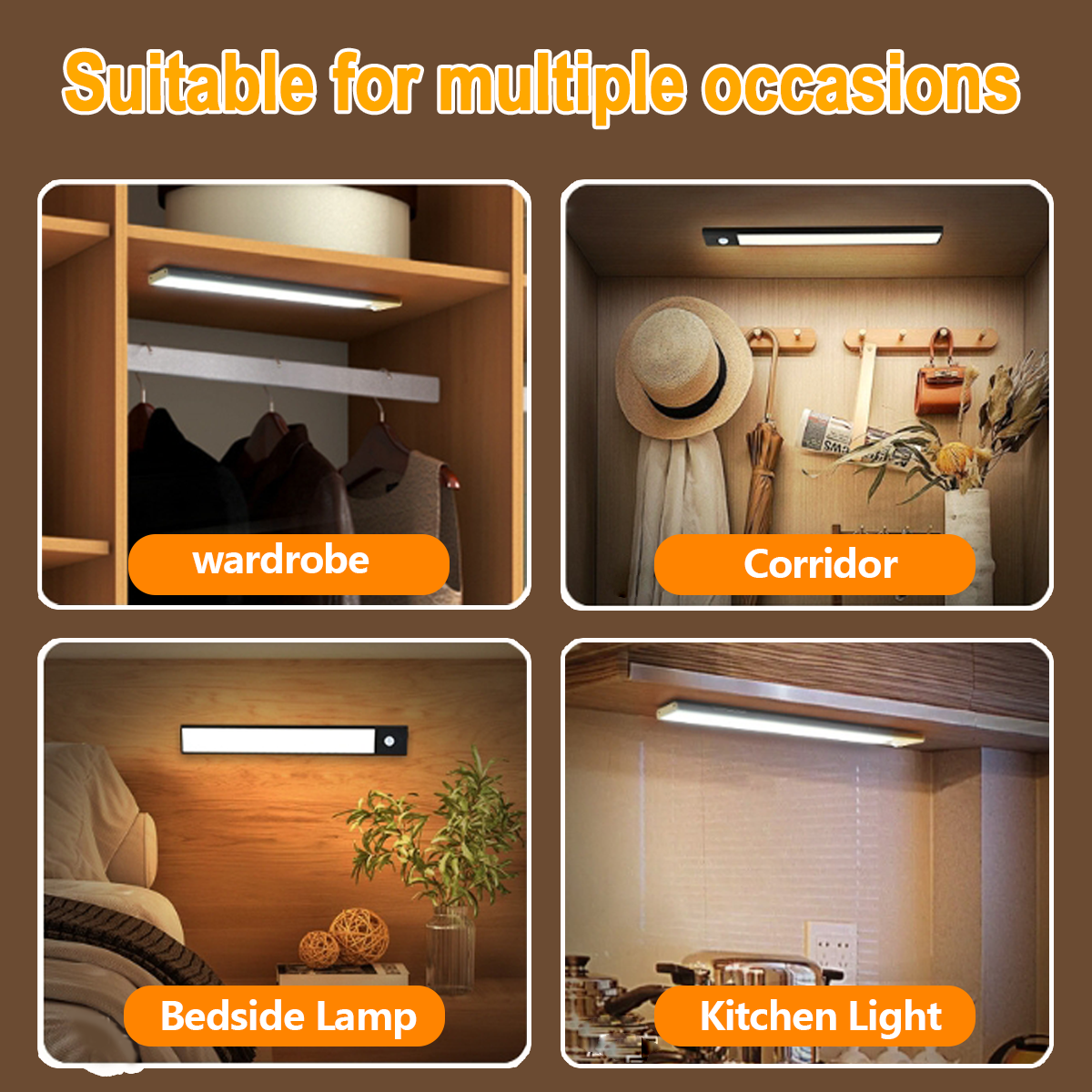 LED Motion Sensor Light Rechargeable Cabinet Light for Room Clost Light ...