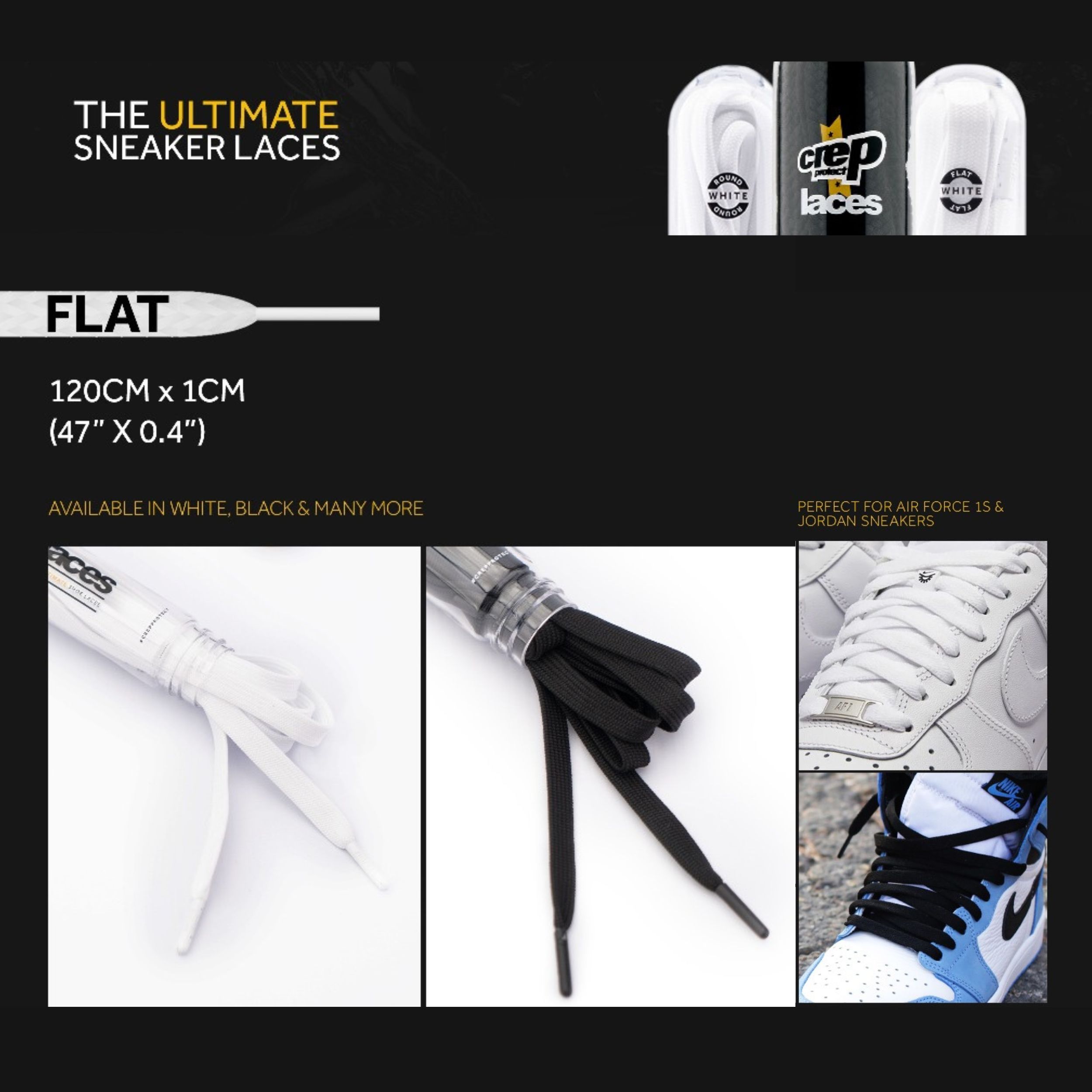 Crep Protect Black Flat Liquid-Repellent Laces | Shopee Philippines