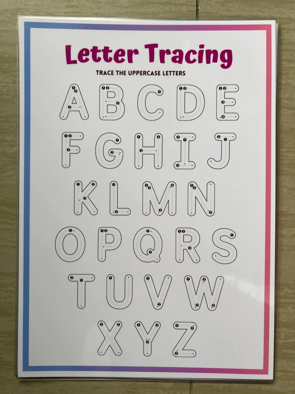 Educational learning materials for kids Laminated A4 Size Chart TRACING ...