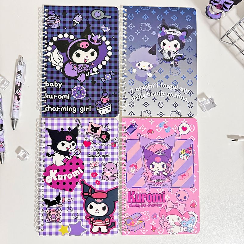 【4pcs/set】 Sanrio A5 Coil Notebook Cartoon Cute Kuromi Notebook School ...