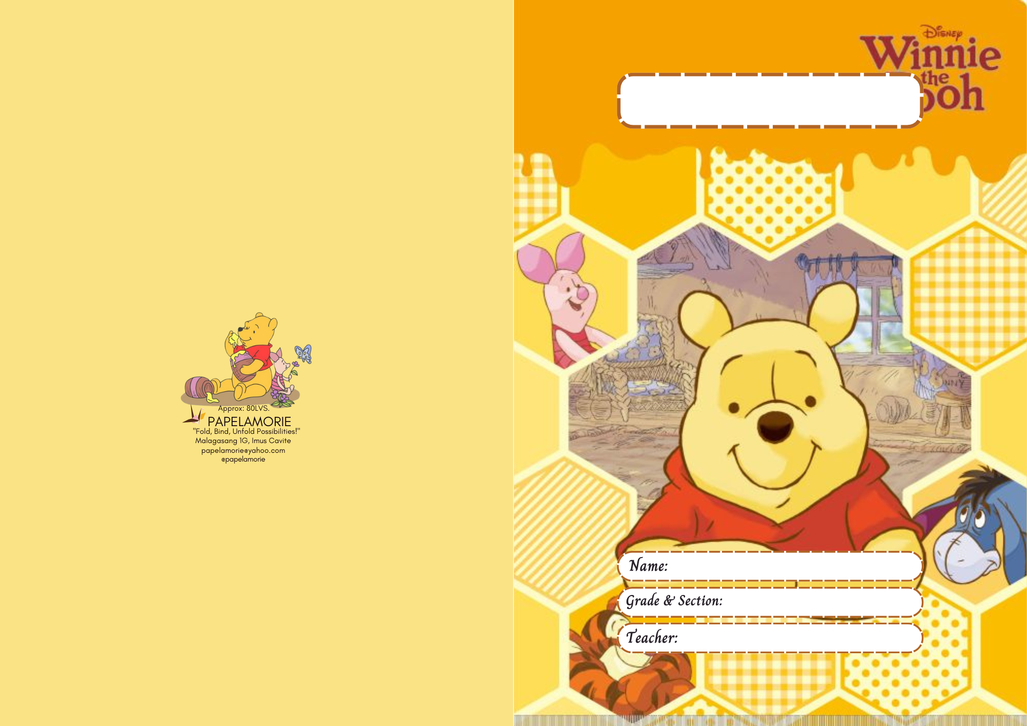 Papelamorie Winnie the Pooh Writing/Composition Notebook 80Lvs ...