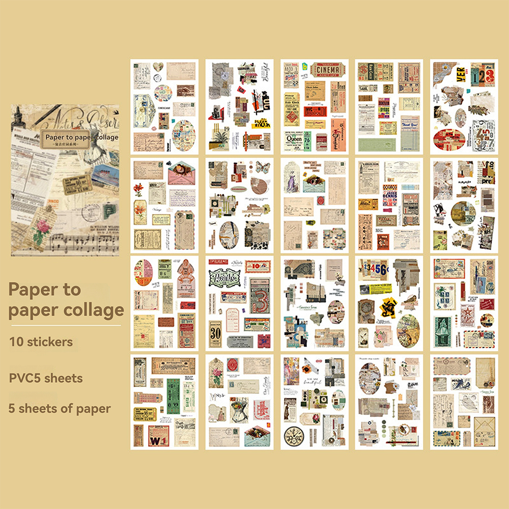 20 Sheets Cartoon Collage Sticker Book DIY Scrapbooking Collage Journal ...