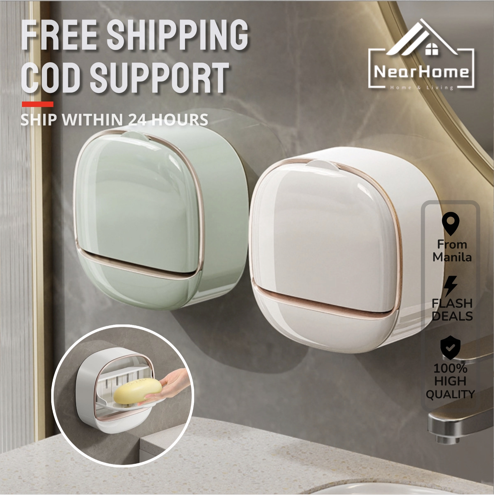 Bathroom organizer Soap Holder Wall Mounted Three Layer Soap Organizer ...
